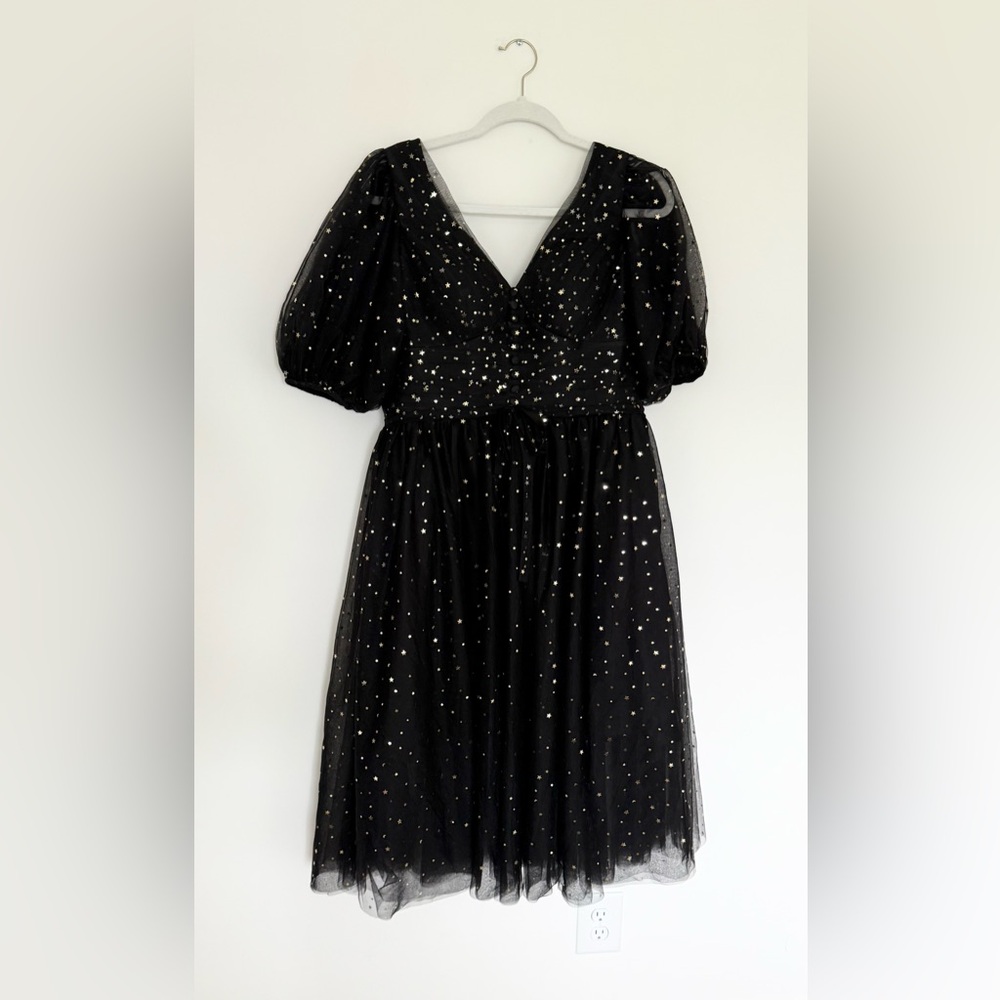 Elegant Black Sequin Dress Corset Back